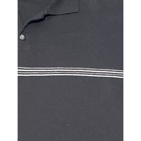 Brandini Mens Black Long Sleeve 2-Button Polo Lightweight Sweater Size XL - Picture 4 of 7